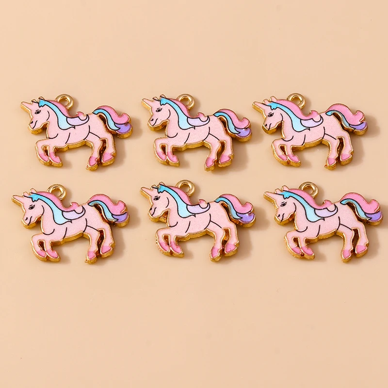 

20pcs 27x19mm Cartoon Animal Charms Enamel Horse Charms Pendants for Making DIY Necklaces Earrings Bracelets Jewelry Accessories