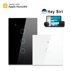 Scan QR Direct Connect WIFI LED Light Switch Smart Touch Switch Siri Voice APP Wireless Control Work With Apple Homekit Home Kit