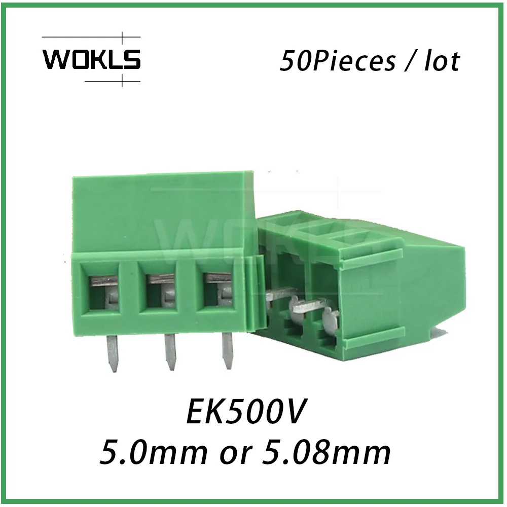 50pcs/lot 5.0/5.08mm screw terminal block EK500V EK508V DG500 5.0 5.08 KF128L