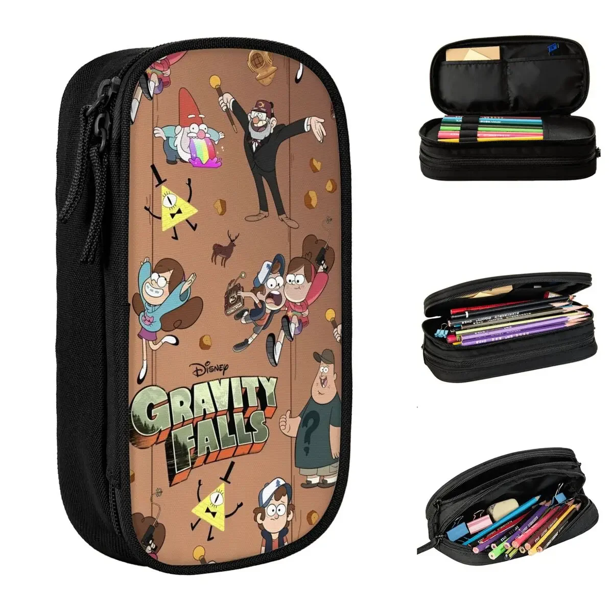 Gravity Falls Dipper And Mabel Pencil Cases Cartoon Anime Pen Holder Bag Student Large Storage Students School Gifts Pencilcases