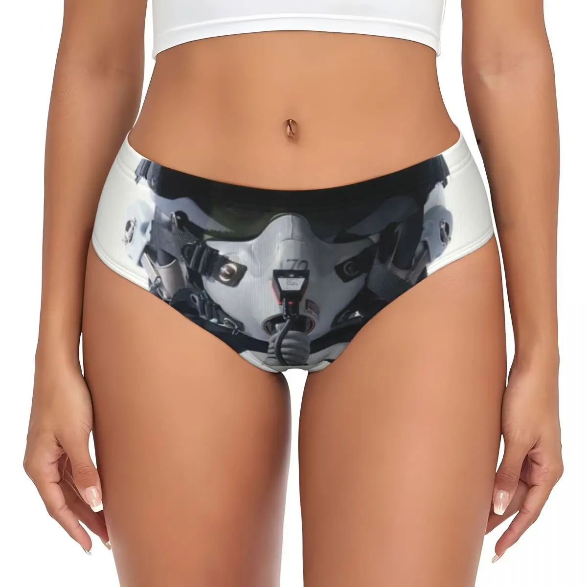 Custom Fighter Pilot Helmet Briefs Underwear Women's Comfortable Stretch Modern New Warfare Panties