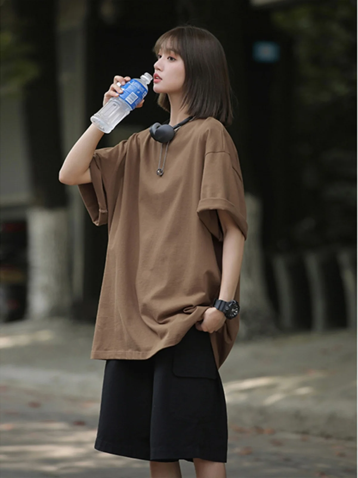 

Мужские шорты Bla с высокой талией из ледяного шелка, модные, для активного отдыха, повседневные, свободного кроя, летние, молодежные, спортивные, прямые брюки