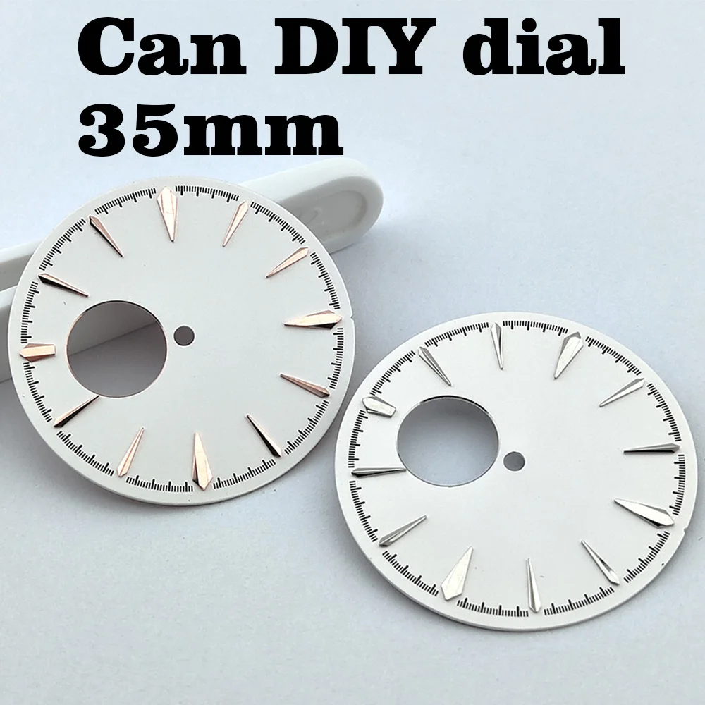 NH38 dial Pure white dial available for printing with color patterns 35mm watch dial fit NH38 movement Watch replacement parts