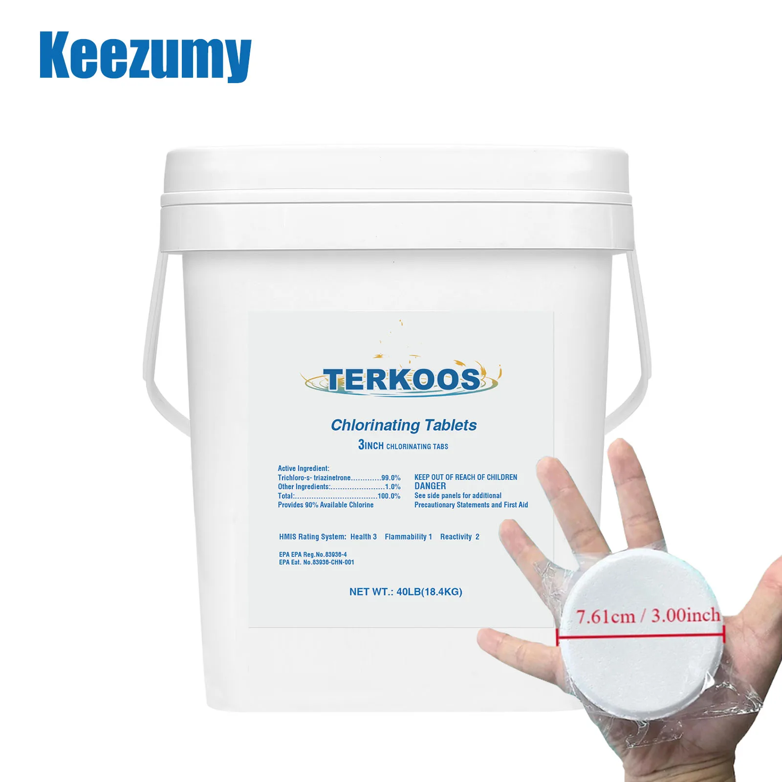 أقراص الكلور Keezumy لحمامات السباحة، منقي مياه حمام السباحة، قرص جرعة الكلور، أقراص الكلور المستقرة