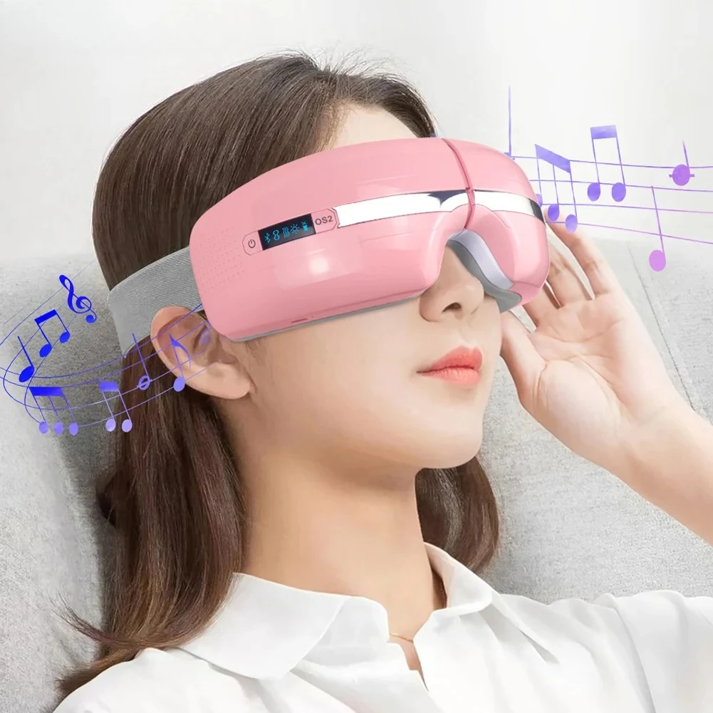Eye Massager Smart Airbag Vibration Hot Compress Massage Bluetooth Music Eye Fatigue Relief Relax Migraines Relief Sleep Improve