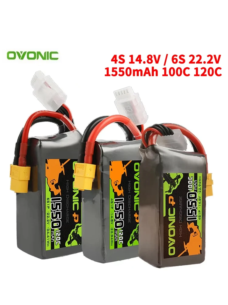 1550mAh 100C/120C 14.8V/22.2V akumulator LiPo do helikoptera RC Quadcopter FPV części do dronów wyścigowych 4S/6S akumulator — zdjęcie 2