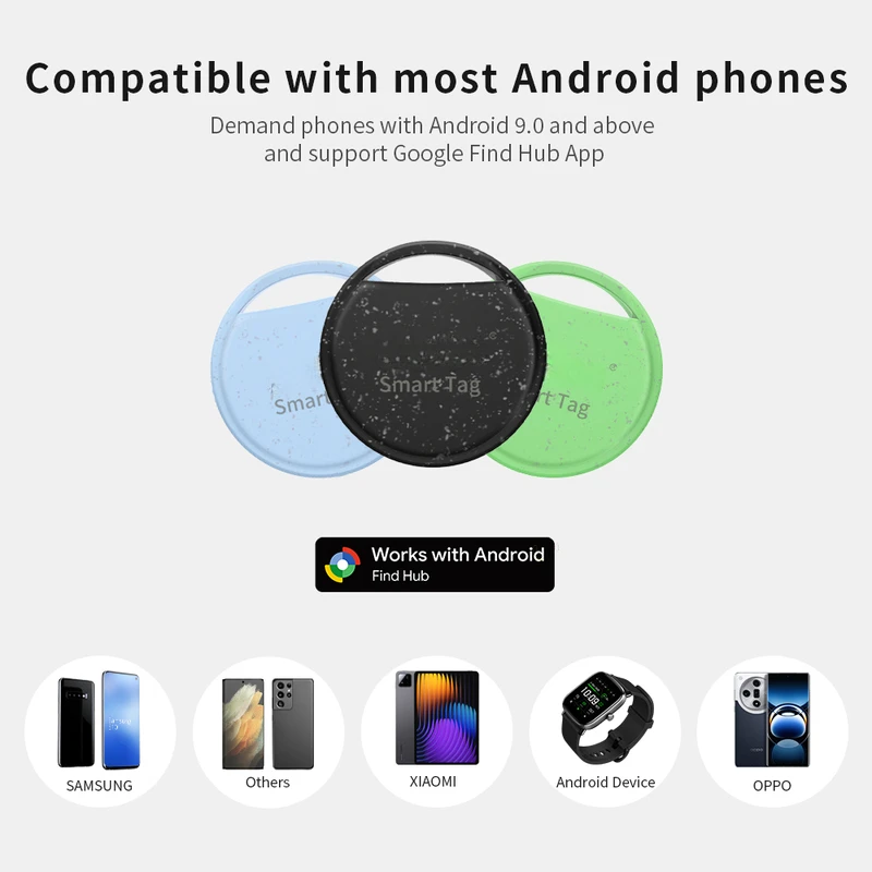 

New Security Tracker Wallet Luggage Coffer Box Locator Anti Lose for Android Smart Tag Work With Google Find for Samsung OnePlus