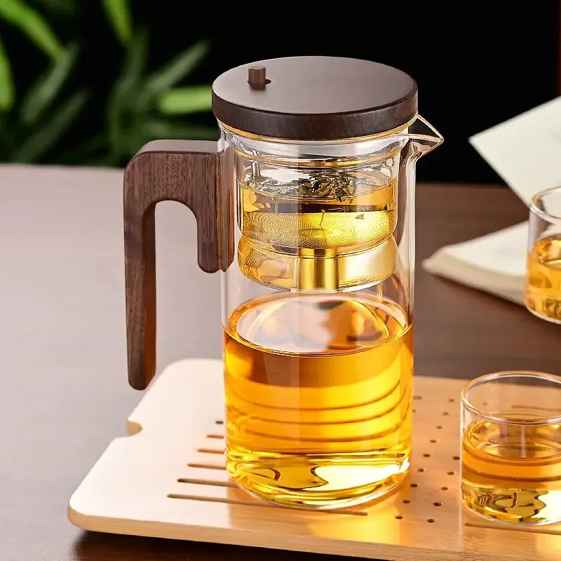 Heat-Resistant Glass Teapot with Stainless Steel Infuser and Separated Water Reservoir for Tea Lovers