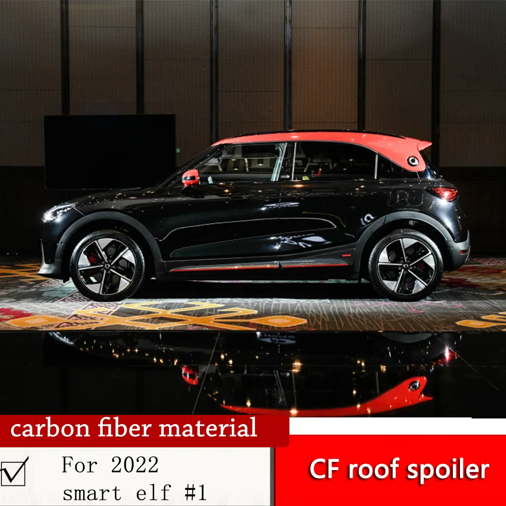 For 2022 smart elf #1 modification brabus high performance style CF roof spoiler carbon fiber material elf wet carbon tail wing