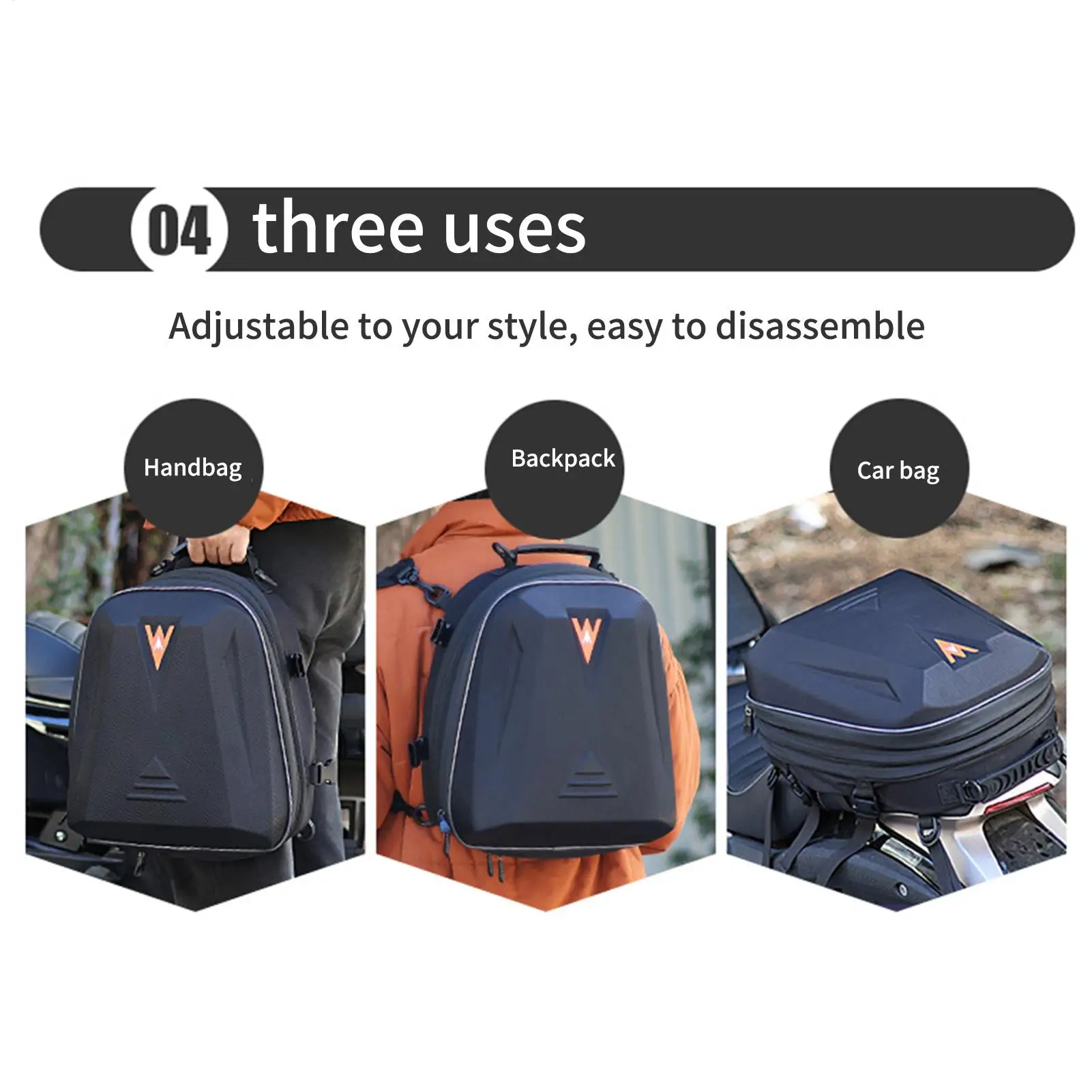 Motorcycle Rear Seat Bag 20L-28L Expandable Storage Handbag Waterproof Motorcycle Luggage Bag For Motorbike Scooter Dirt Bike