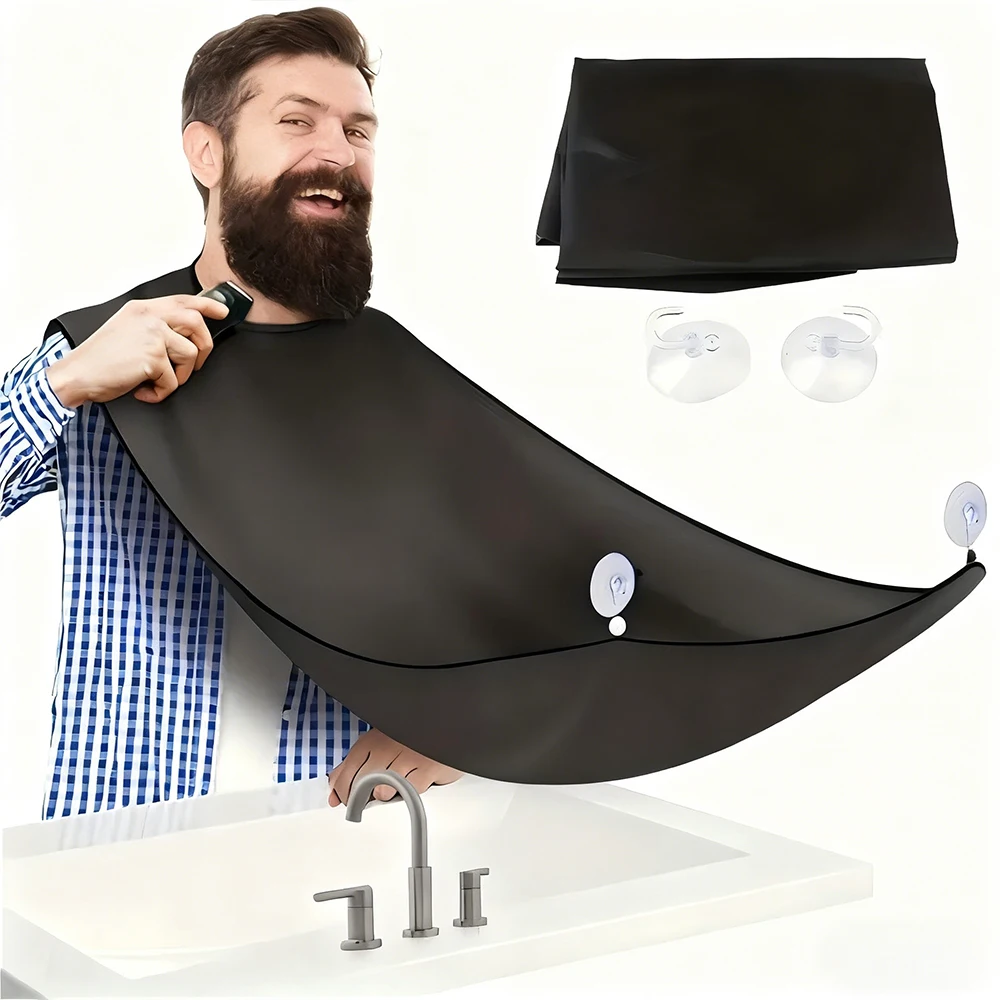 Male Shaving Apron Beard Catcher Cape Care Bib Face Shaved Hair Adult Bibs Shaver Cleaning Hairdresser for Man Clean Apron Gift
