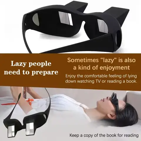 Lazy Eyeglasses Lazy Reading Glasses Prismatic Horizontal Glasses Lying Down Bed Reading Watching HD Readers Glasses