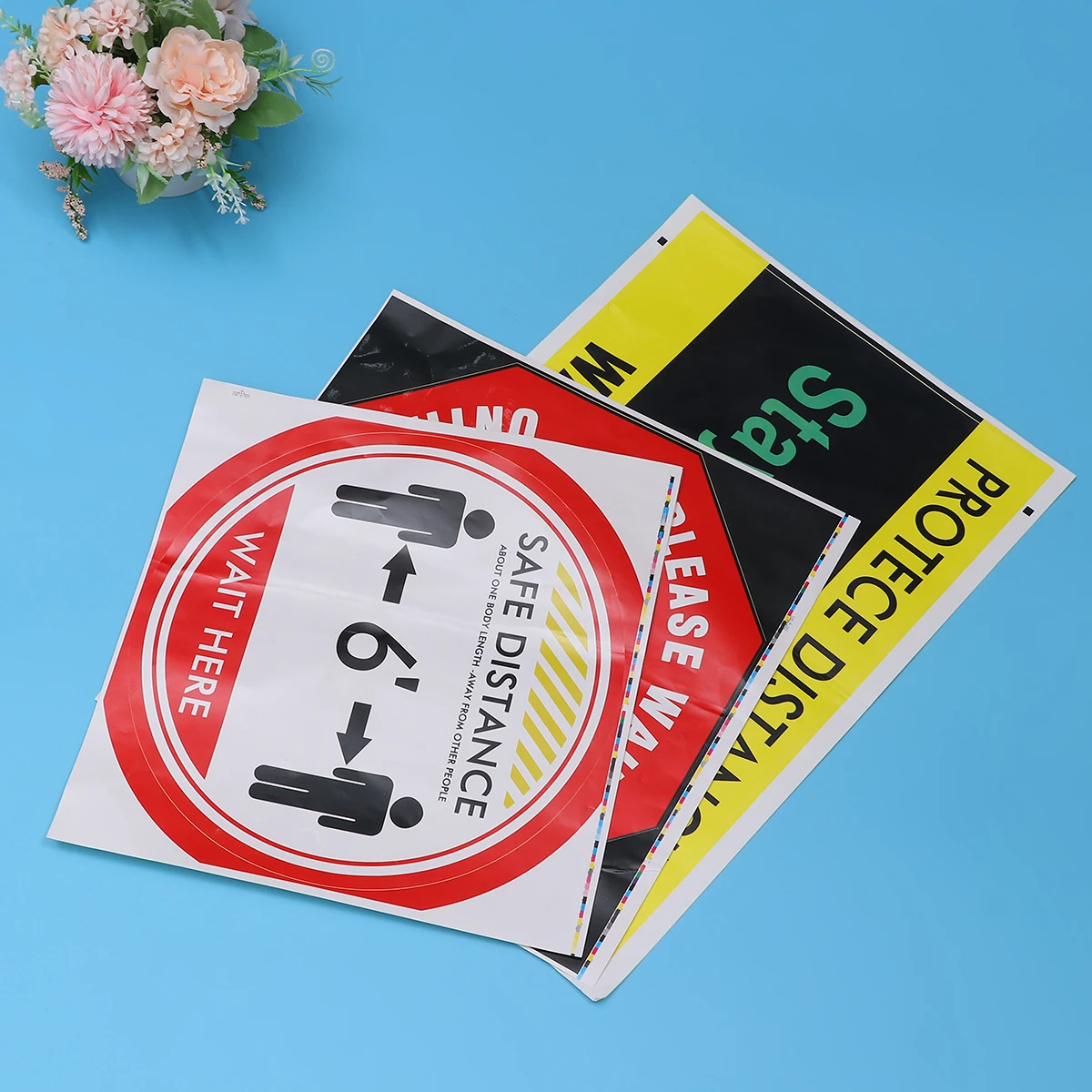 

3 PCS Non-slip Floor Stickers The Tape Anti-slip School Decals It Can Move Keeping Distance Work