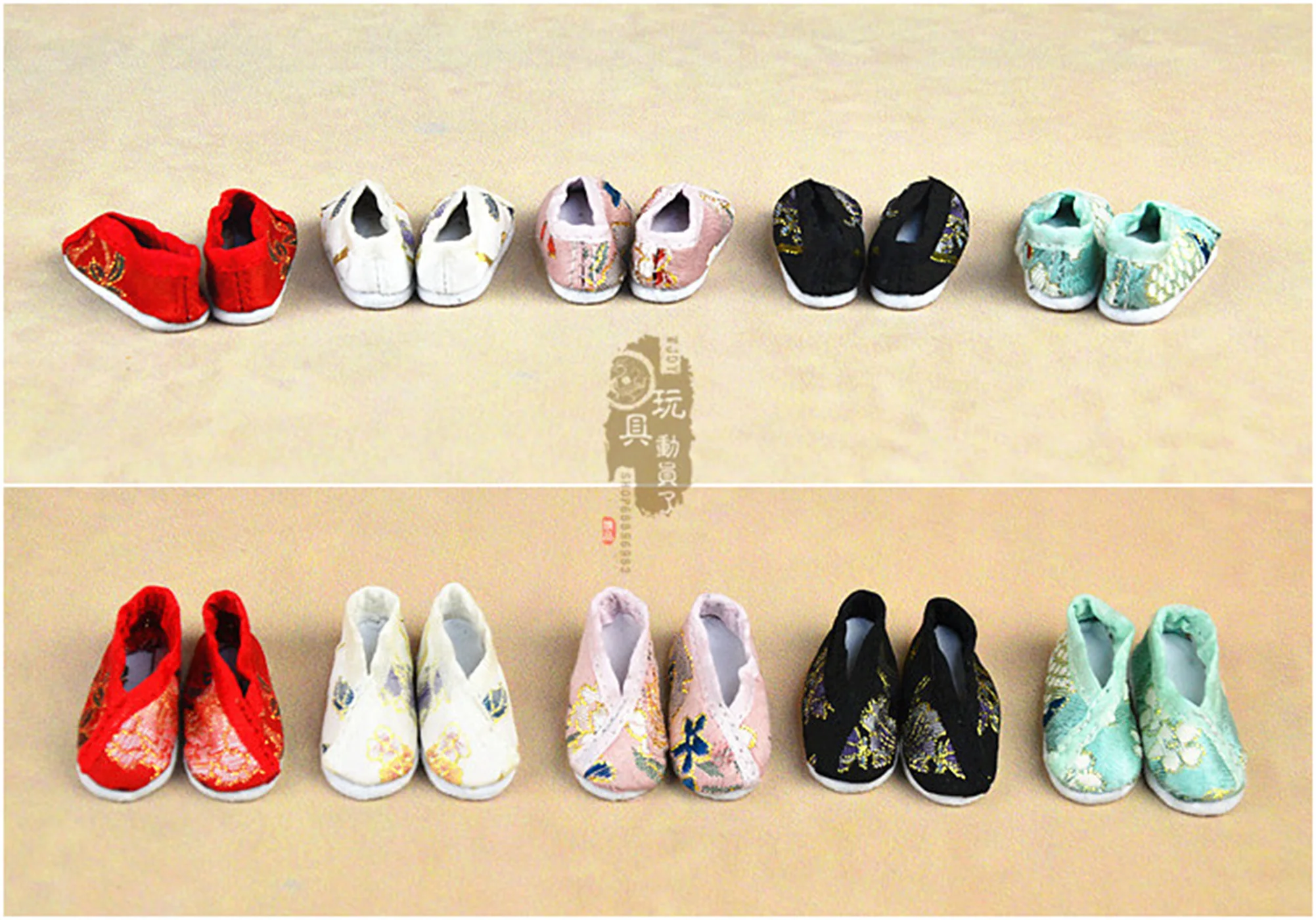 Ancient female Shoes  1/6  Scale Classical   tional Embroidered shoes  Chinese Model toys  For 12 