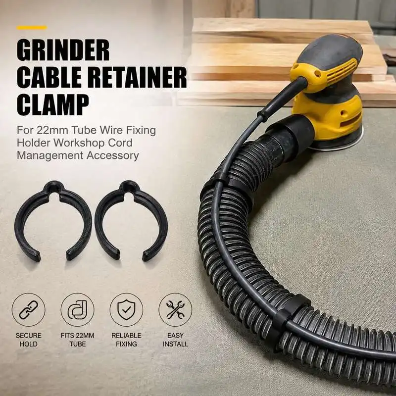 Grinder Cable Retainer Clamp For 22mm Tube Wire Fixing Holder Workshop Cord Management Accessory