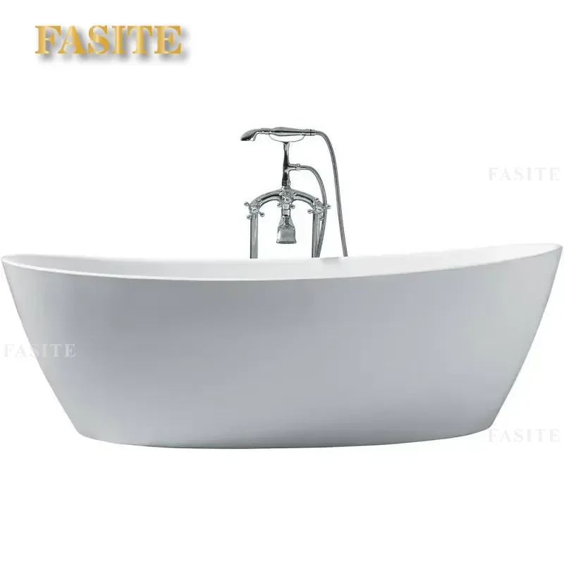 Modern Freestanding Acrylic Soaking Bathtub Deep Whirlpool Spa Tub for Bathroom Indoor Relaxation Hydrotherapy Massage Jet