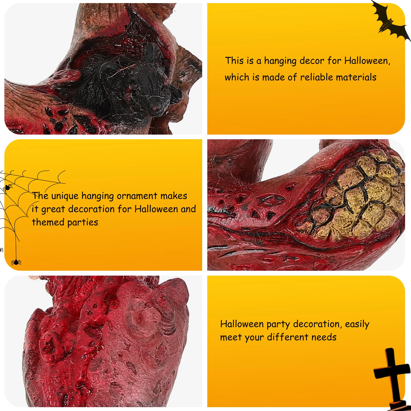 

4Pcs Halloween Party Favor Hanging Decorations Unique Ornaments for Home Garden Dormitory Art Gallery Halloween Gift Tags