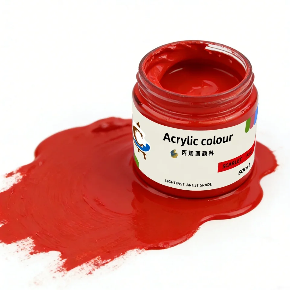 9-Farben-Acrylfarben, erhältlich in großer Kapazität von 50 ml. Das Set enthält Malen, Färben, Kunst, Malerei und Graffiti. – Detail 16