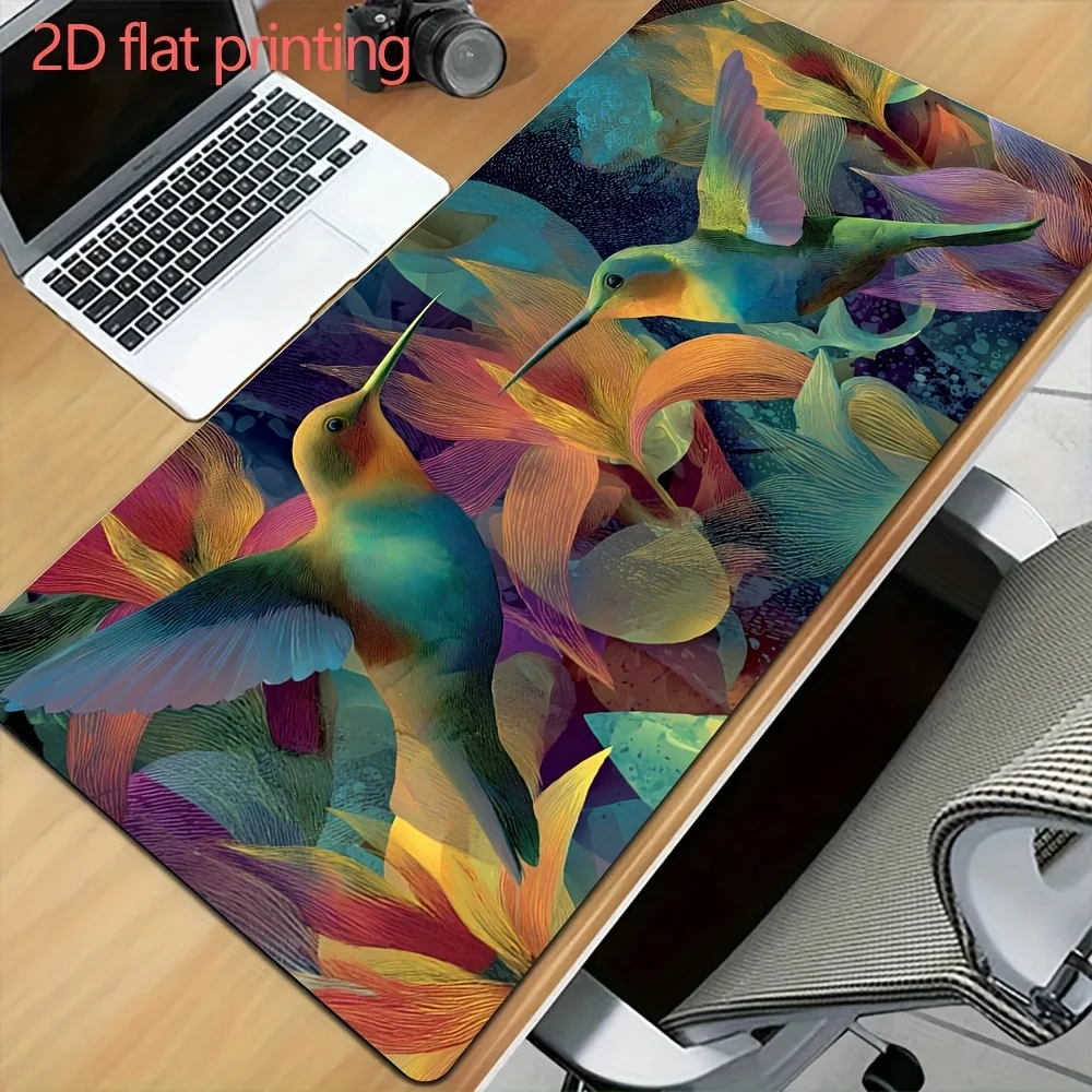 

Hummingbird Floral Gaming Mouse Pad XXL Large Desk Mat Non-slip Rubber Keyboard Pad for PC Gamer
