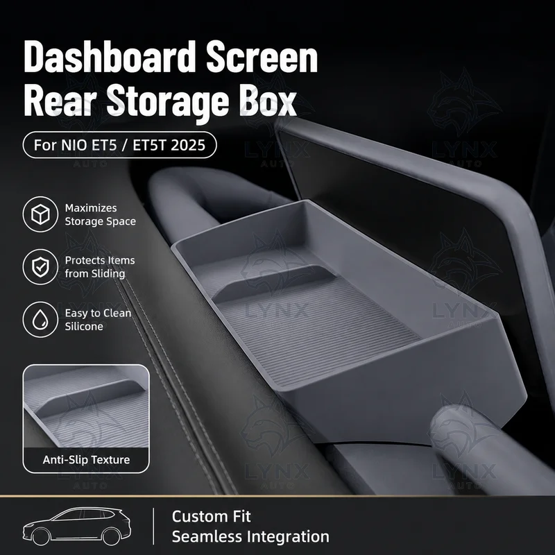 For NIO ET5 ET5T 2025 Dashboard Screen Rear Storage Box Center Console Silicone Organizer Car Interior Accessories