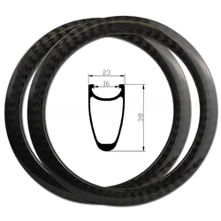 Bicycle Rim 451 Carbon 38mm x 23mm BMX Carbon Rims 20 * 1-1/8 3/8 451 Disc Brake 24/28/32/36 Holes Clincher Wheels Rim 20