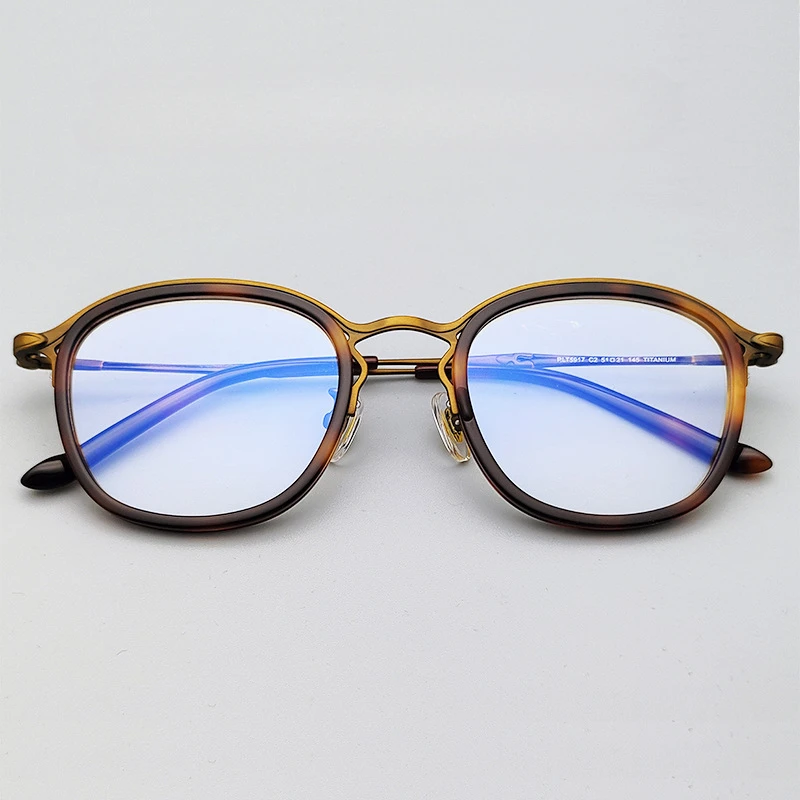 Top Quality Lightweight Titanium Horizontal Acetate Square Frame Glasses for Men Reading Women Handmade Prescription Eyewear