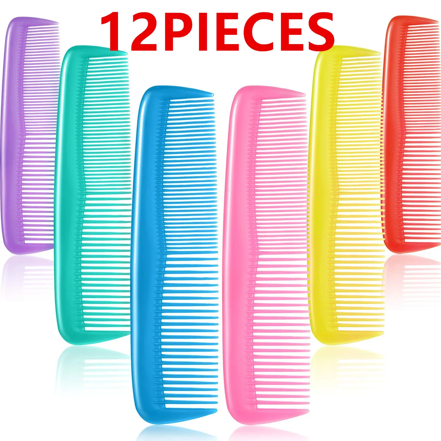 

12 Pieces Hair Combs Set Plastic Hair Comb Mixed Color Hair Brush for Women and Men, Fine Dressing Comb Home ans Hotel Use