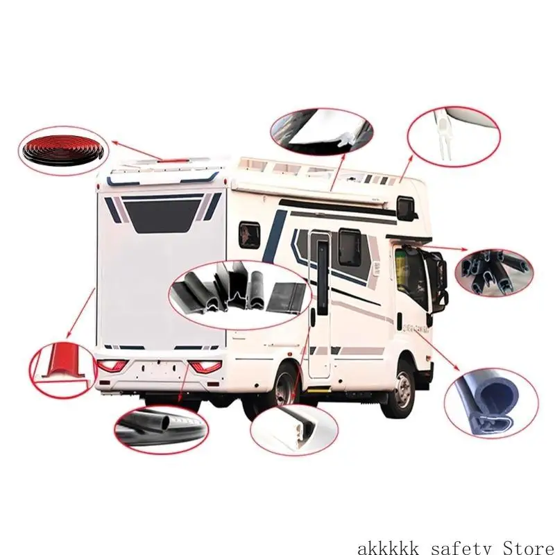 

XXFF Caravans Roof Water Channel Resilient Silicone/TPE Gutter Easy Install Rain Strips Roll for Enhances Rain Prot