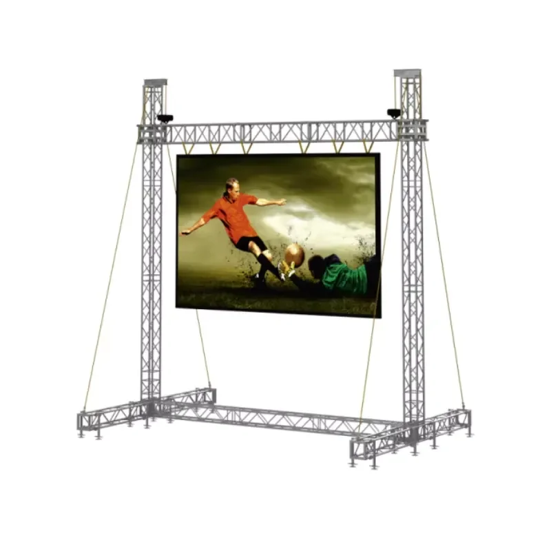 Aluminum Stage Truss System with LED Screen Wall and Roof Support for Outdoor Concert Lighting Display Platform Floor