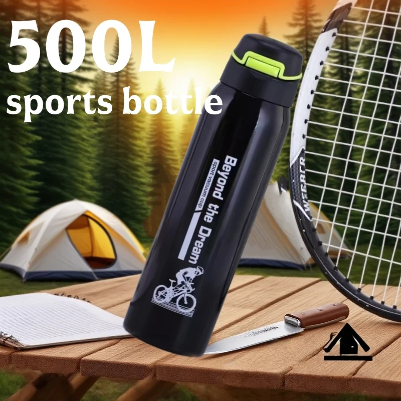Stainless Steel Thermos Bottle Ideal for Outdoor Activities, Cycling Sports Keep Hot or Cold Easy to Carry Durable Water Bottle