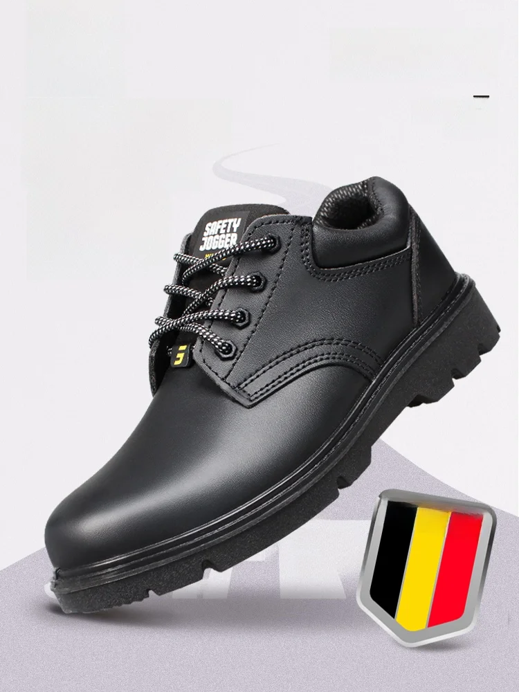 Lightweight Breathable Men's Safety Shoes Anti-impact Insulated Leather Electrician Work Site Protective Footwear Safety Jogger