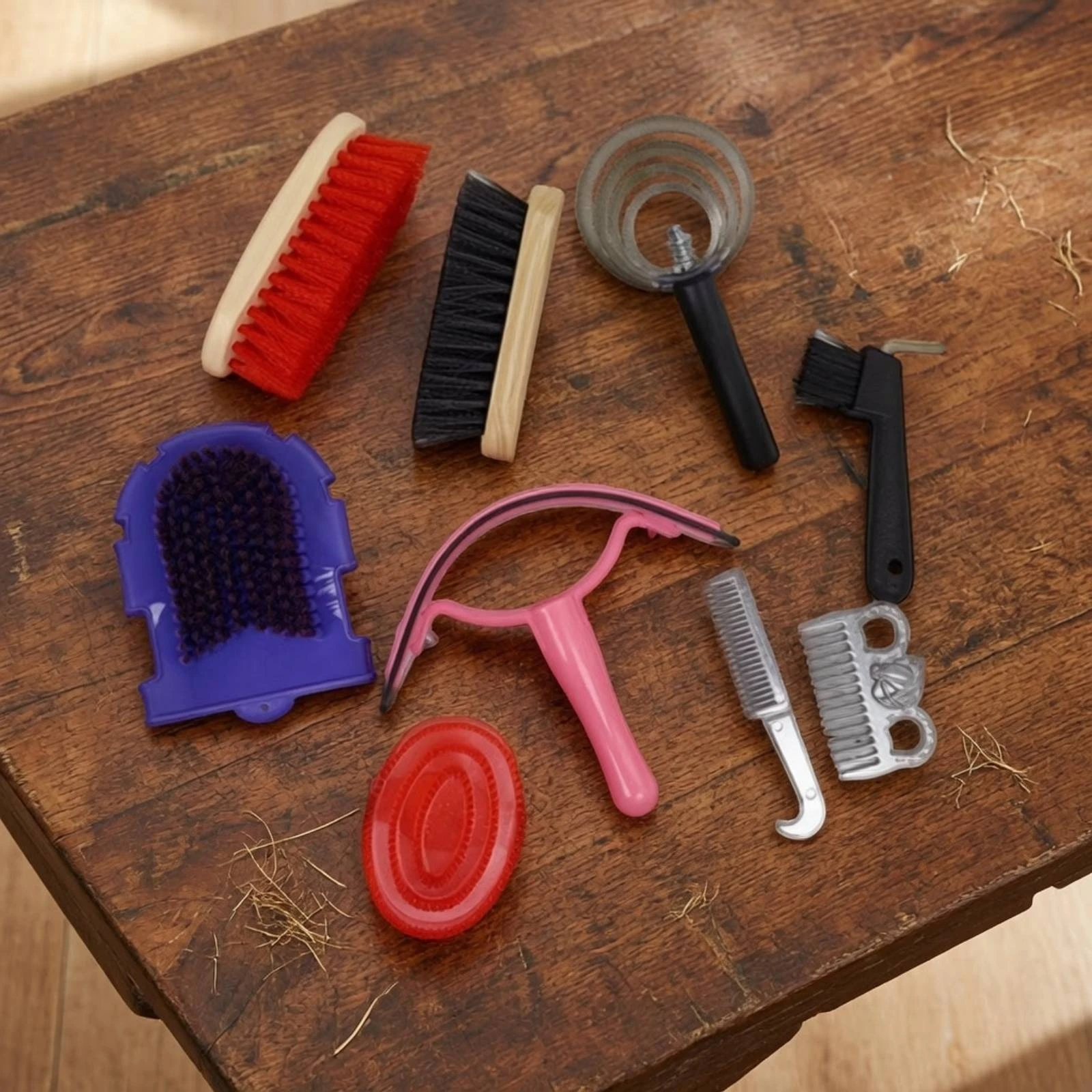 Horse Grooming Set with Brushes Long-Lasting Horse Brush Set Equine Tools Professional Portable for Equestrians, Tack Room view 6