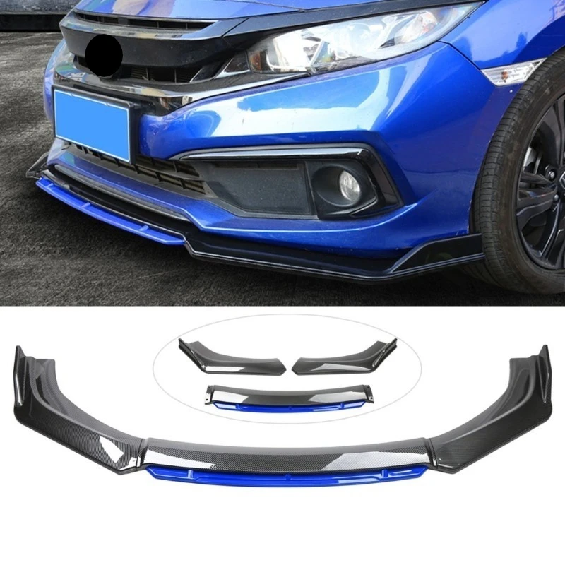 

For Universal Cars 3-Piece Adjustable Universal Car Front Bumper Lip Spoiler Diffuser Splitter Body Kits Side Corner Guard
