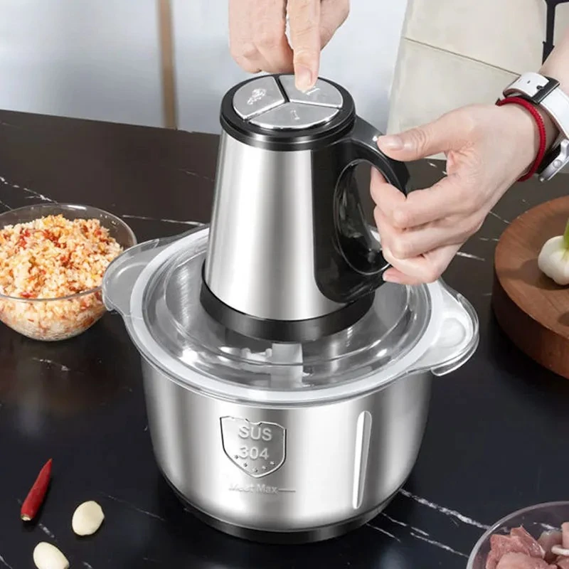 

Electric Meat Mincer Grinder Stainless Steel Chopper 5L Food Processor Garlic Mud Maker Blender Large Capacity Kitchen Utensils