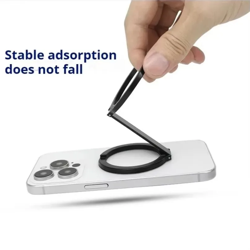 

360° Rotation Lazy Finger Ring Cell Stand Foldable Double-faced Magnetic Phone Holder For Magsafe iPhone 16 15 14 13 12 Pro Max