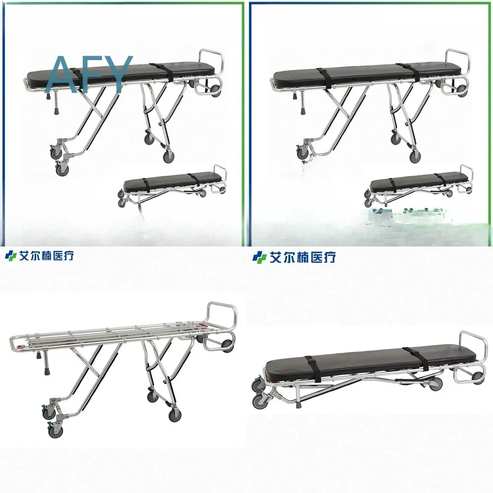 Emergency Automatic Boarding Stretcher for Ambulance Medical Rescue Aluminum Alloy Folding Stretcher for EMS First Aid