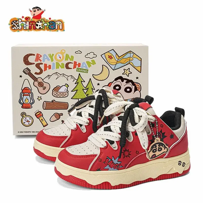 

Обувь для доски с карандашом Шин Чан в стиле аниме, новая весенняя повседневная обувь на толстой подошве, универсальные кроссовки в стиле пары с граффити, подарок на день рождения
