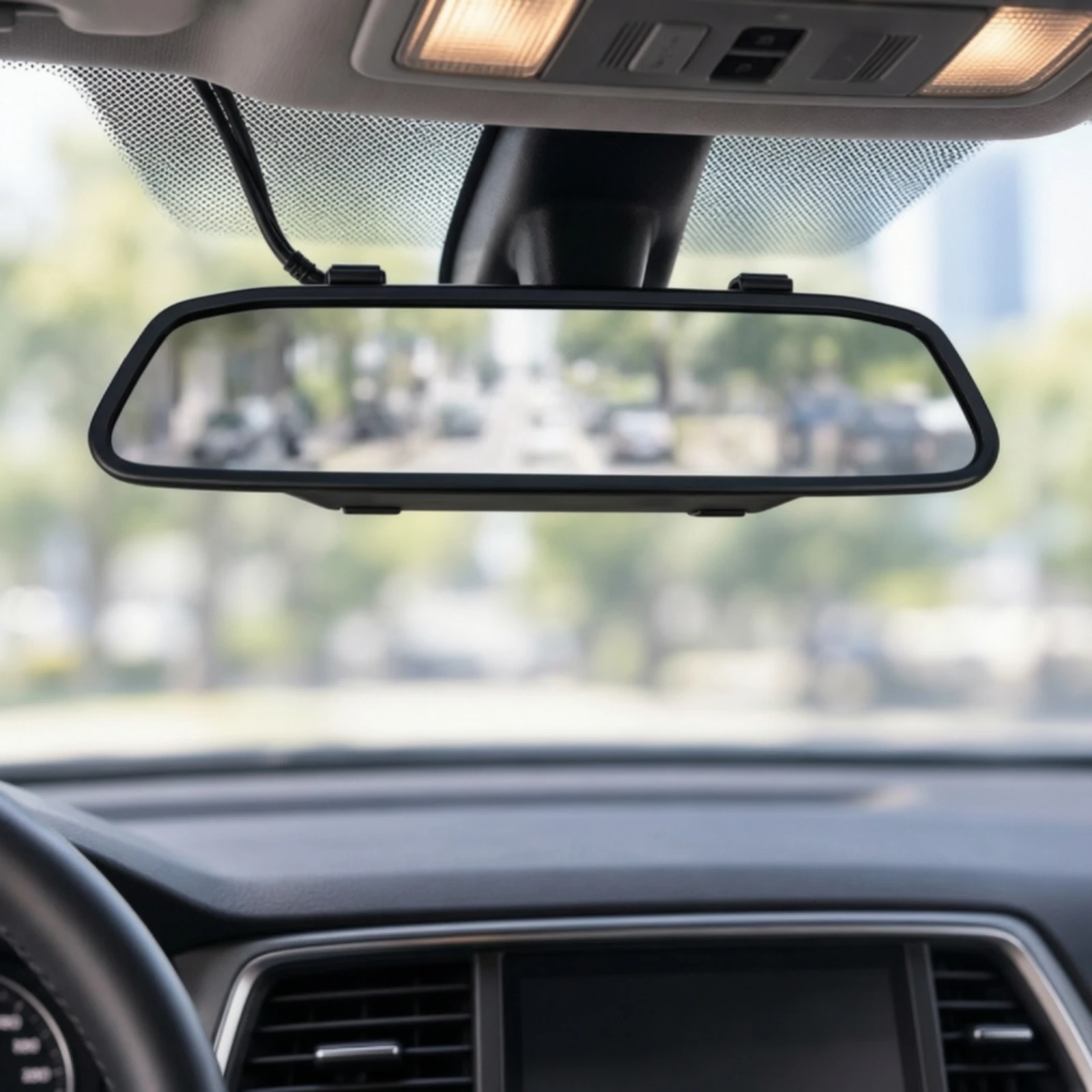Car Monitor Sleek Slim Wide Rearview Mirror Display Car Accessory Easy Installation