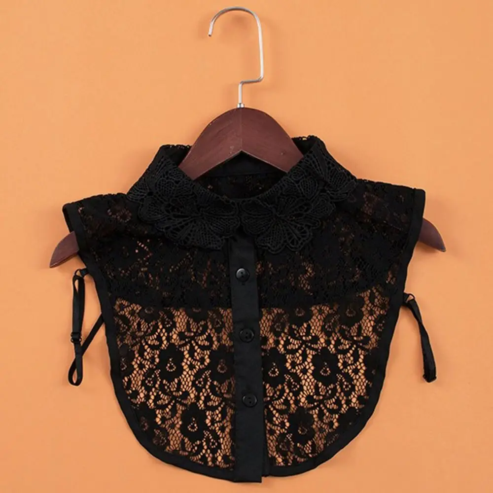 

Аксессуар для одежды Съемный искусственный воротник Белый Черный Регулируемый вырез Кружевной накладной воротник Женщины Девушки