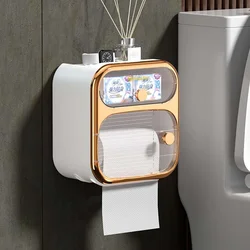 Wall Mounted Toilet Paper Holder Waterproof Paper Towels Holder Shelf Storage Box Toilet Roll Holder Bathroom Accessories