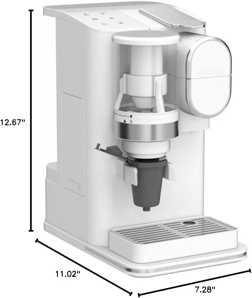 Single Serve Coffee Maker + Coffee Grinder, 48-Ounce Removable Reservoir, 120 volts, Stainless Steel, DGB-2SS