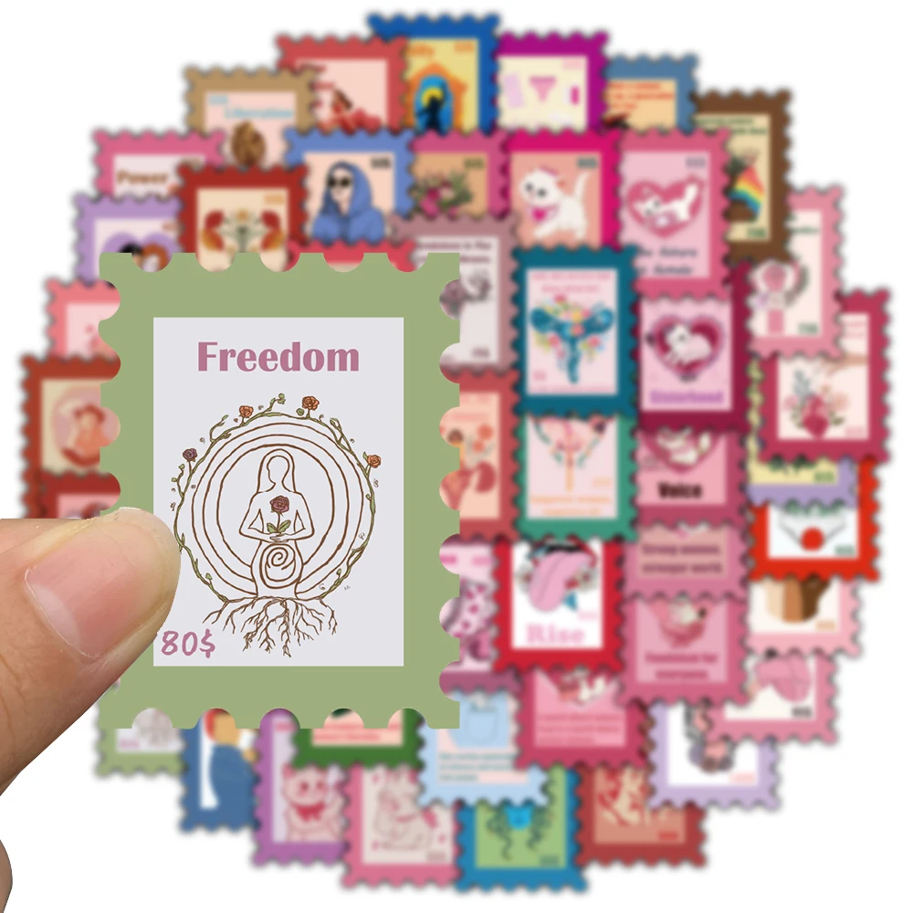 50 pçs selos feministas graffiti adesivos paisagem skate notebook portátil bagagem telefone design mala colagem adesivo