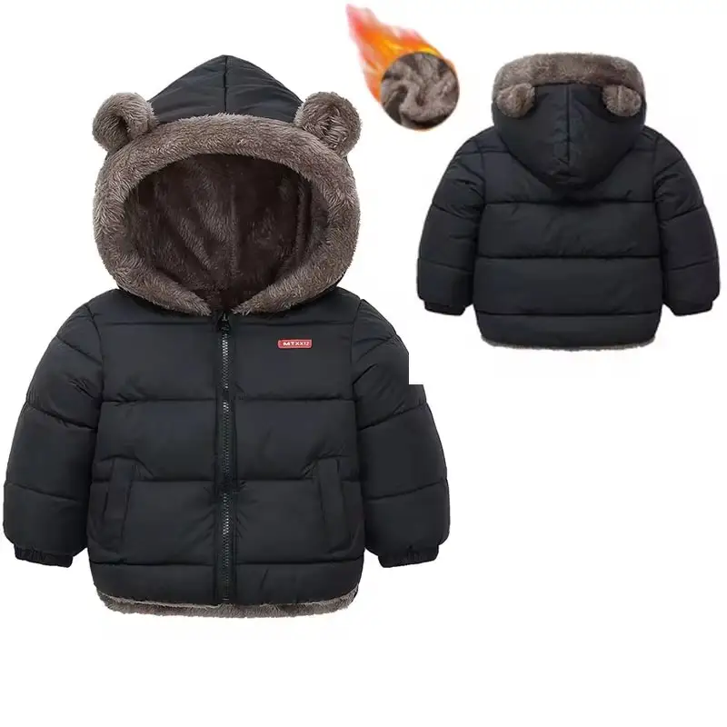 Meninos meninas jaquetas grossas inverno crianças acolchoadas velo casacos quentes crianças com capuz algodão outerwear crianças roupas cashmere snowsuit