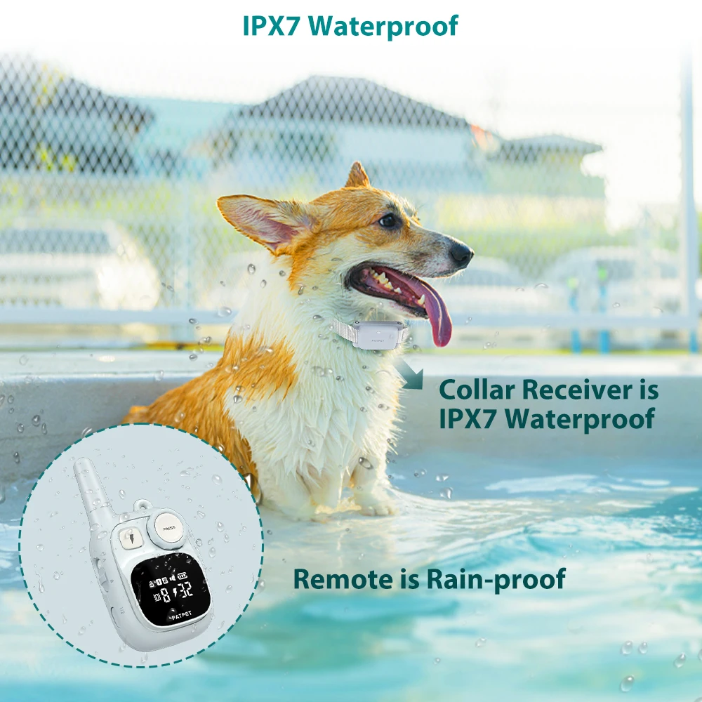 Electronic Bark Collar Dog Training Wired Shock Collar TPU PC Waterproof Eco Friendly Rechargeable Remote Control 600M