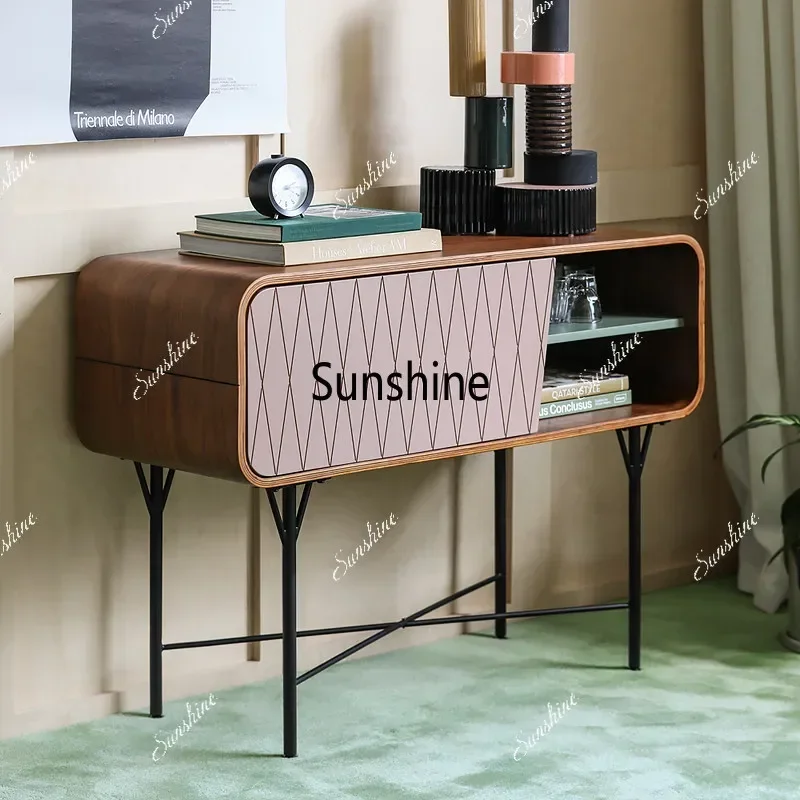 Vintage simple multi-grid color matching drawer porch cabinet T*