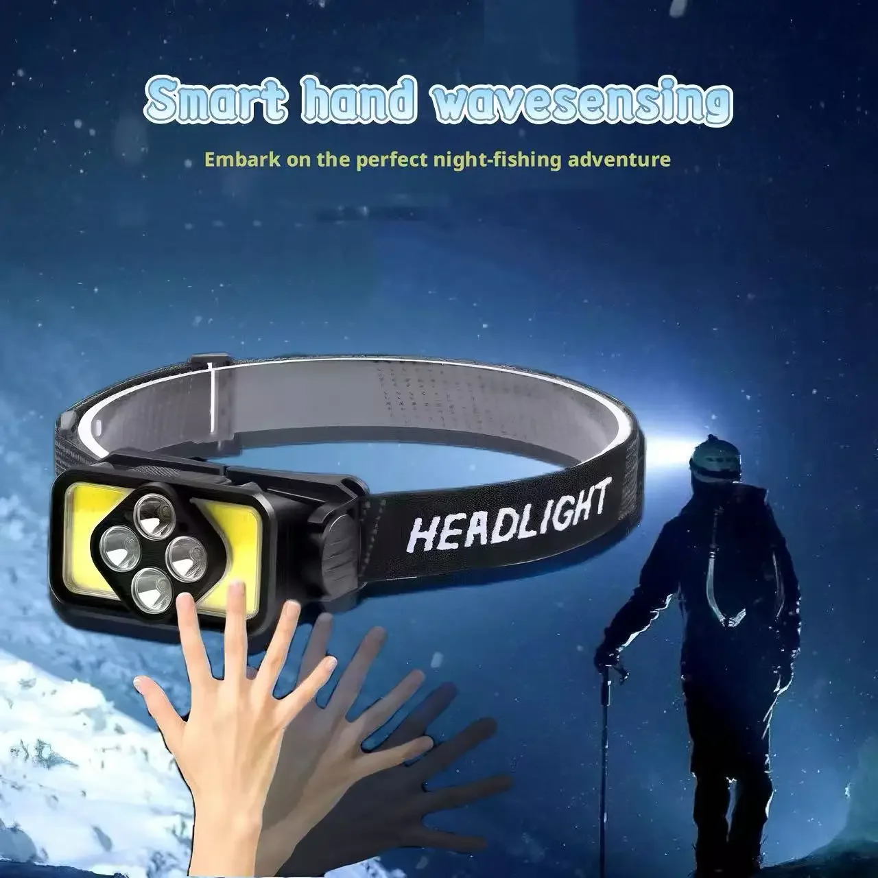 Multifunctional Sensor Headlamp Super Bright Long Lasting Waterproof Outdoor Camping Fishing Hiking Portable Headlight Torch