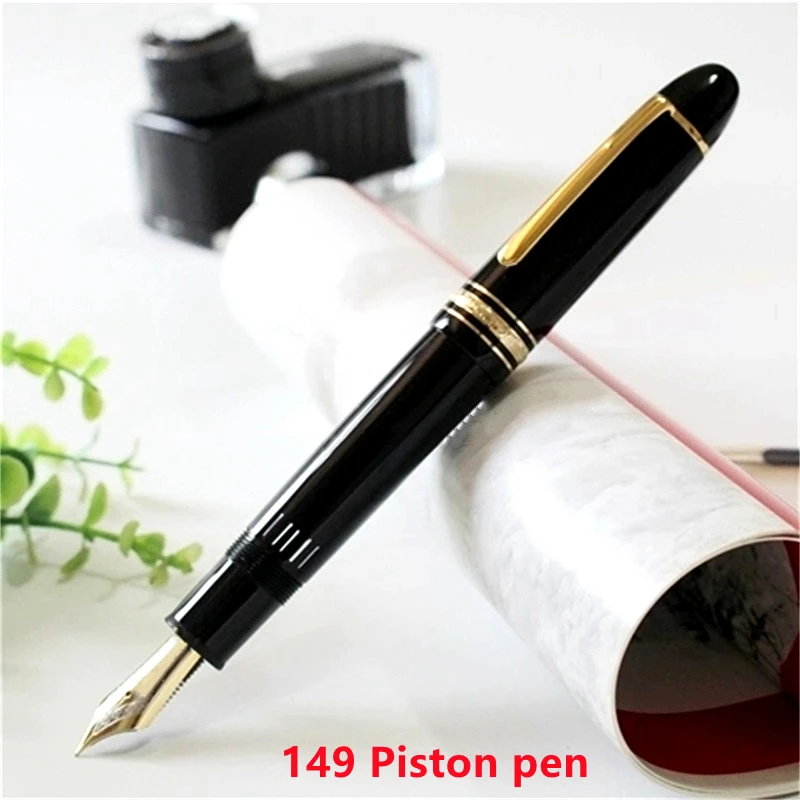 luxury Black / blue 149 piston MB Fountain pen Business office stationery fashion Ink pens with Series number