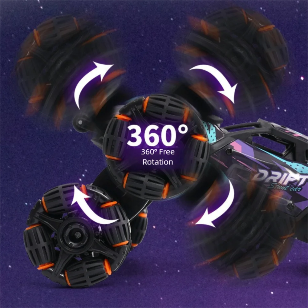 New Alloy Plastic RC Stunt Car 6x6 Spray Gas Orange Purple Spray Gas RC Off-Road Electric Vehicle Gift