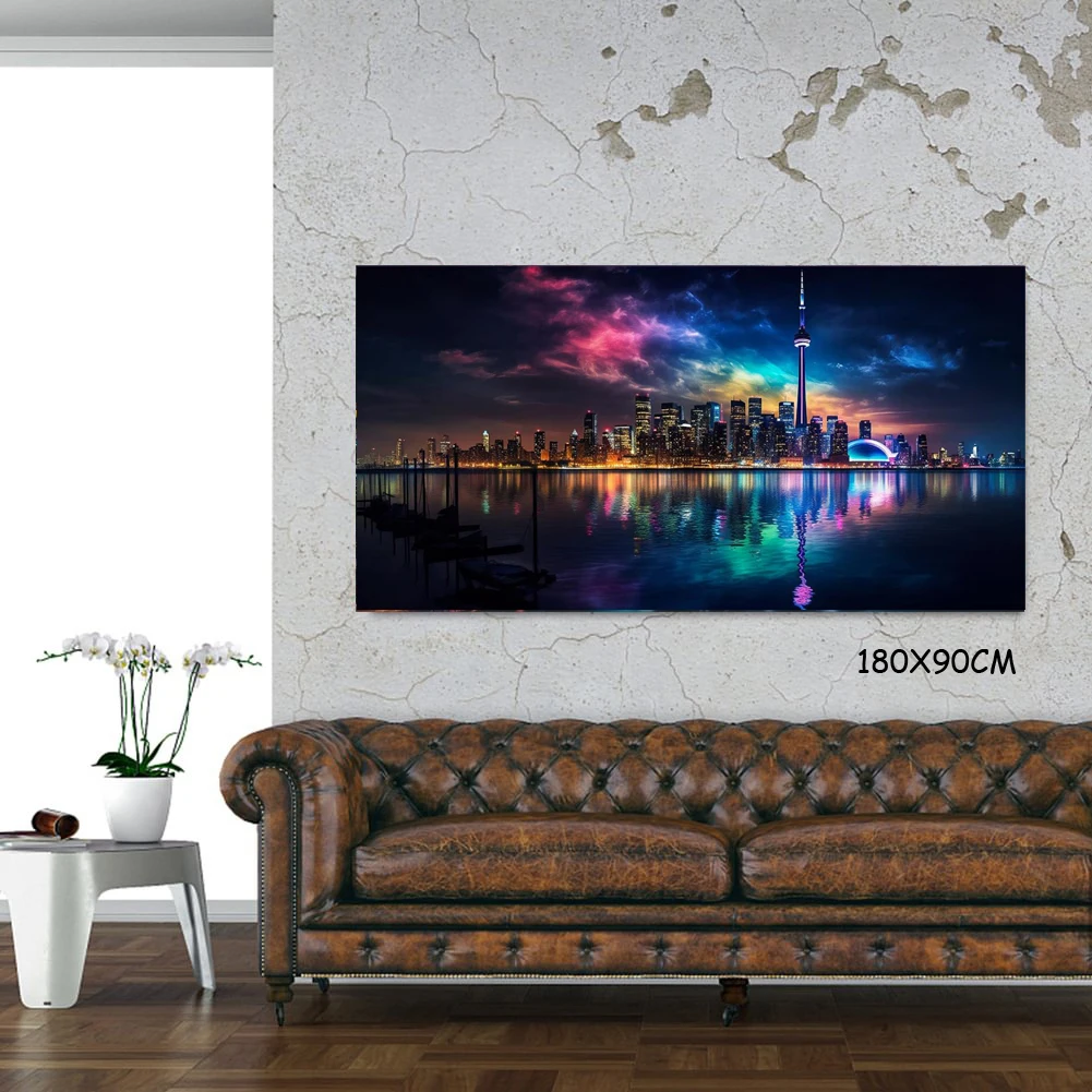 Toronto Skyline Night Landscape Diy Diamond Painting New 2024 Large Size Cross Stitch Kits Mosaic Embroidery Housewarming Gift