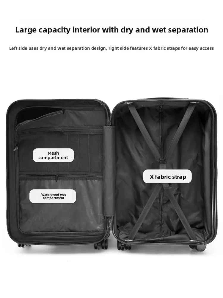 Nova Mala de Viagem 2025 com Zíper, 20 Polegadas, Grande, Impermeável e à Prova de Explosão, para Estudantes e Viagens de Negócios, Bagagem de Mão